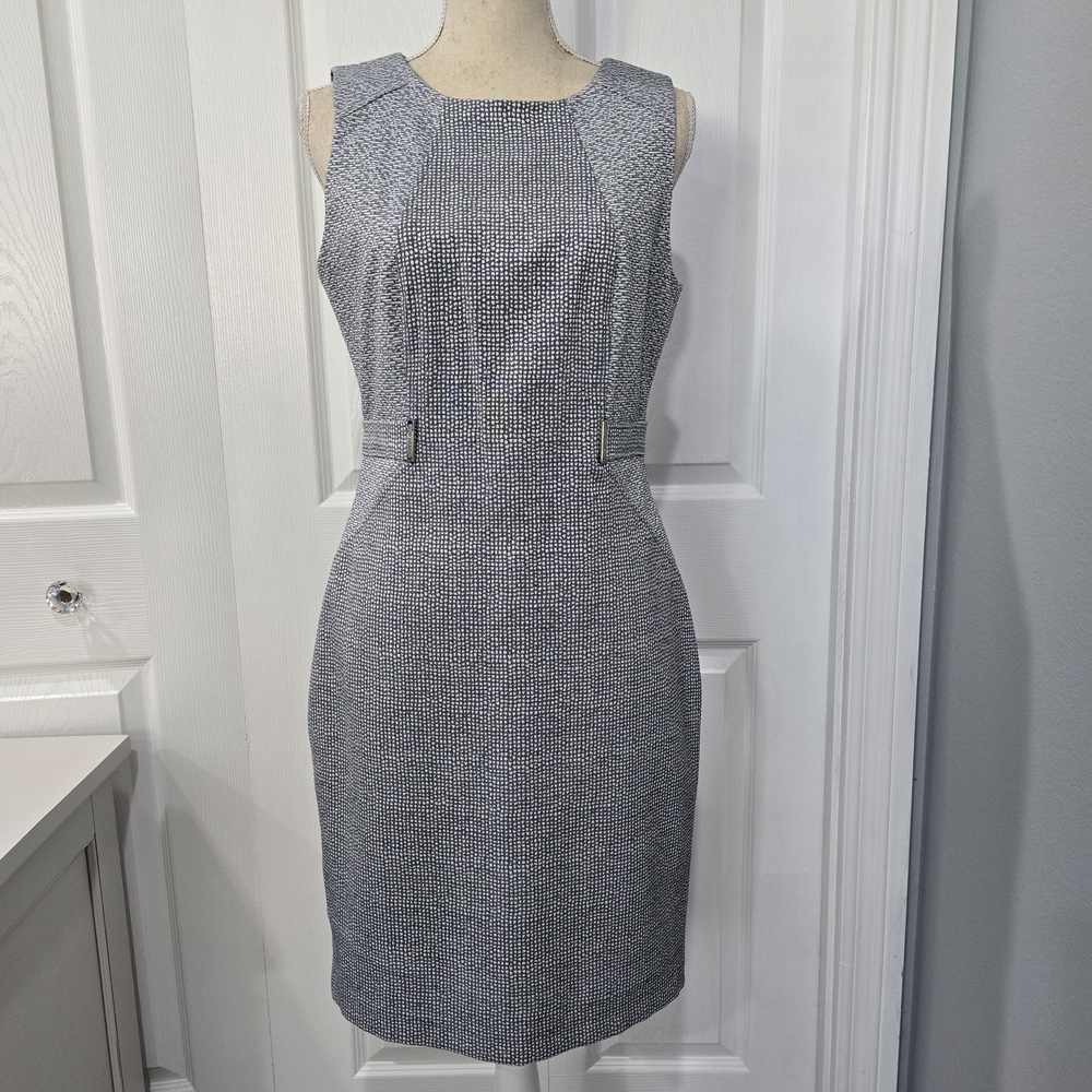 Calvin Klein Textured Gray Midi Dress
